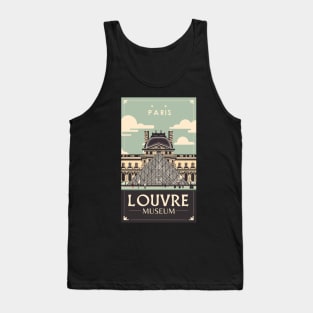 A Vintage Travel Art of the Louvre Museum in Paris - France Tank Top